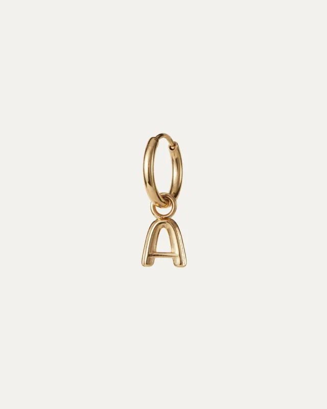 Single Monogram Huggie Earring - A sold by JENNY BIRD