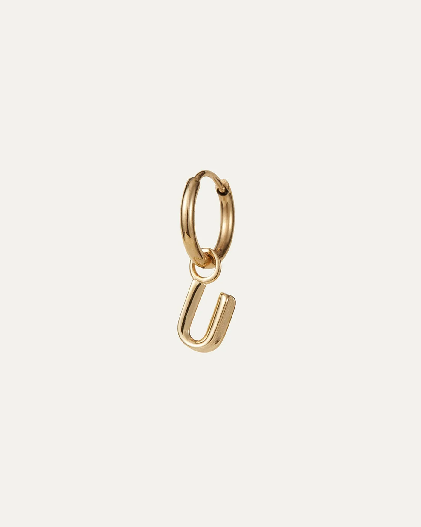 Single Monogram Huggie Earring - U sold by JENNY BIRD