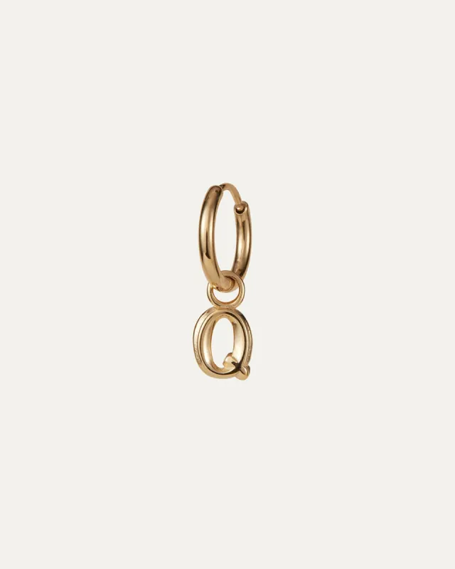 Single Monogram Huggie Earring - Q sold by JENNY BIRD