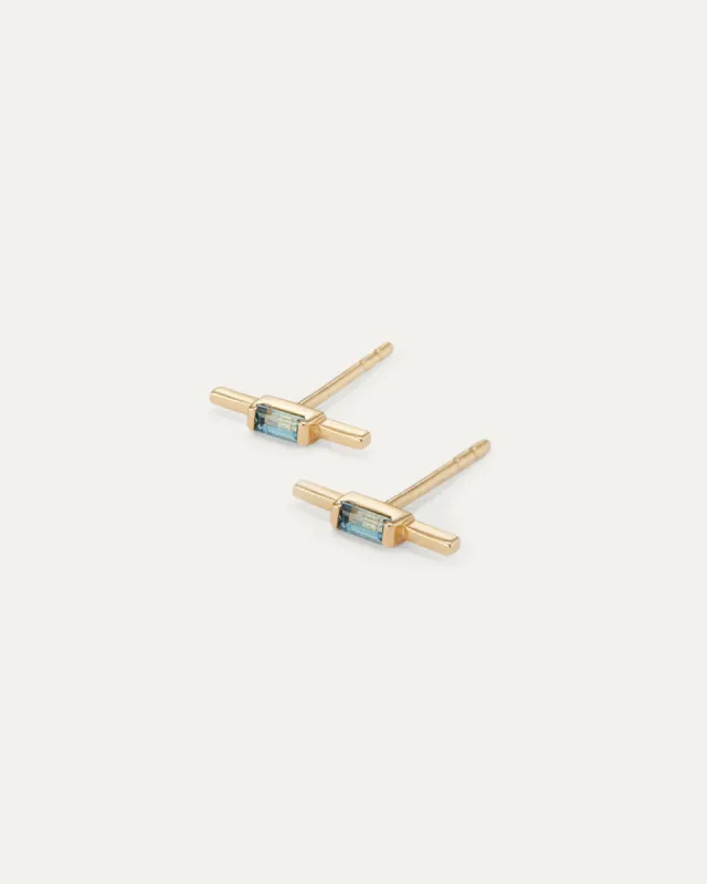 14K Gold London Blue Topaz Stud sold by JENNY BIRD