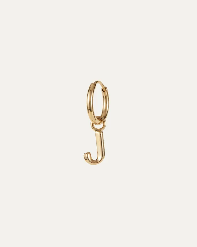 Single Monogram Huggie Earring - J sold by JENNY BIRD