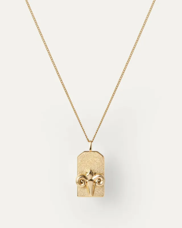 The Aries Zodiac Pendant Necklace sold by JENNY BIRD