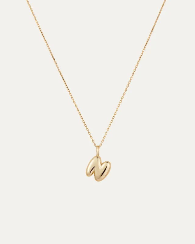 14K Gold Bubble Letter Necklace - N sold by JENNY BIRD