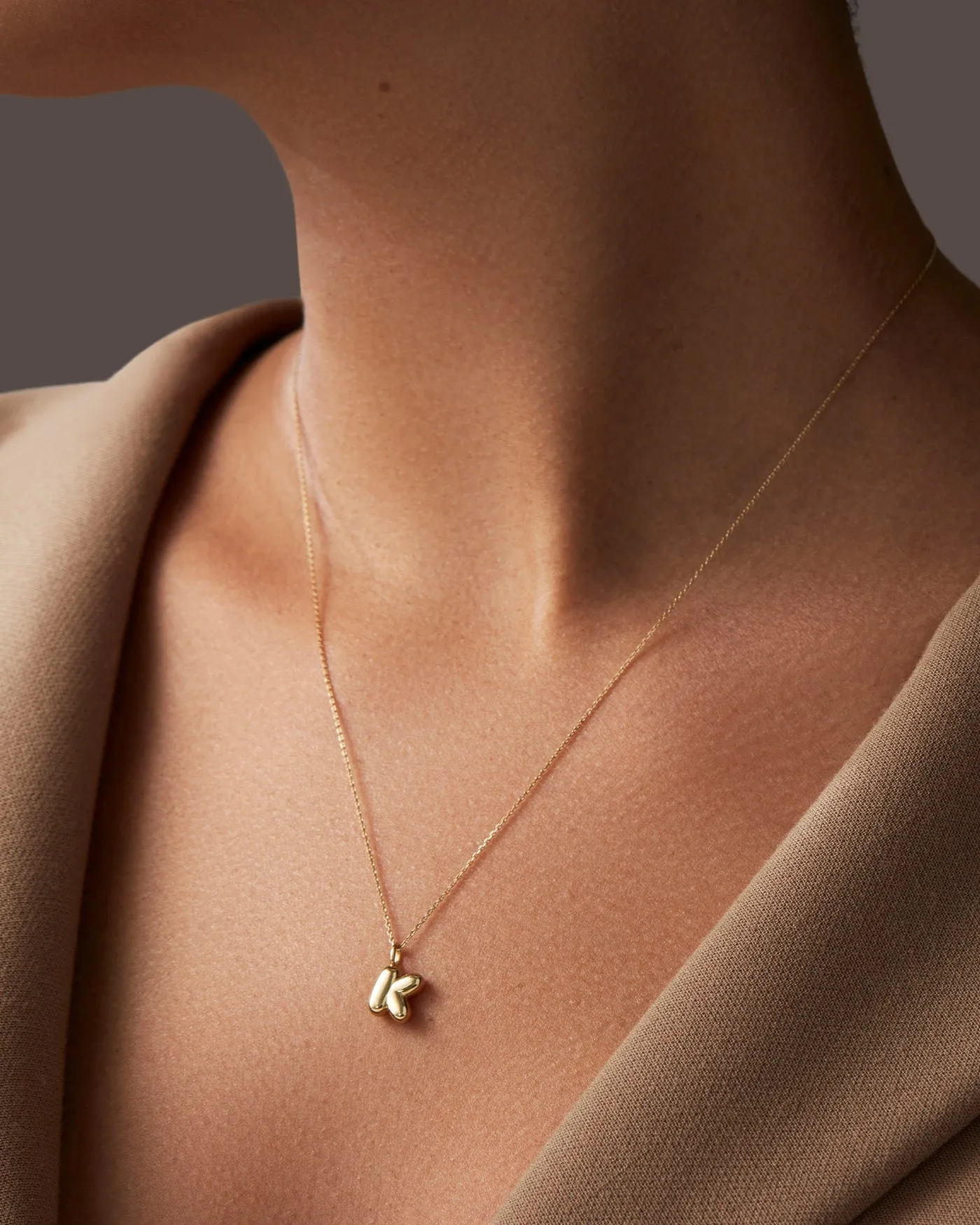 14K Gold Bubble Letter Necklace - K sold by JENNY BIRD product image thumbnail 2