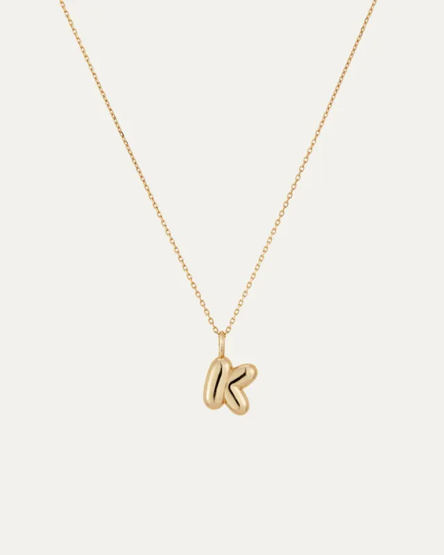 14K Gold Bubble Letter Necklace - K sold by JENNY BIRD