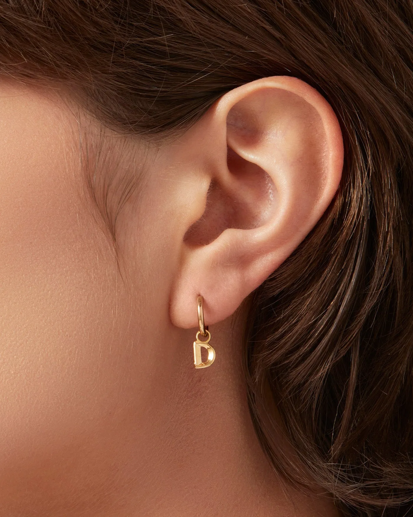 Single Monogram Huggie Earring - D sold by JENNY BIRD product image thumbnail 3