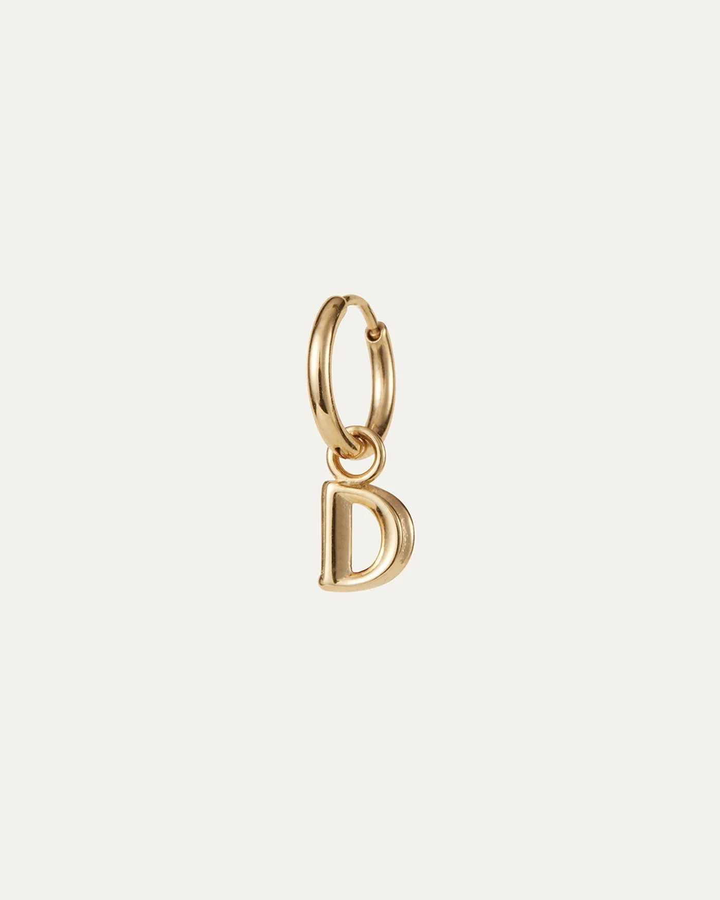 Single Monogram Huggie Earring - D sold by JENNY BIRD