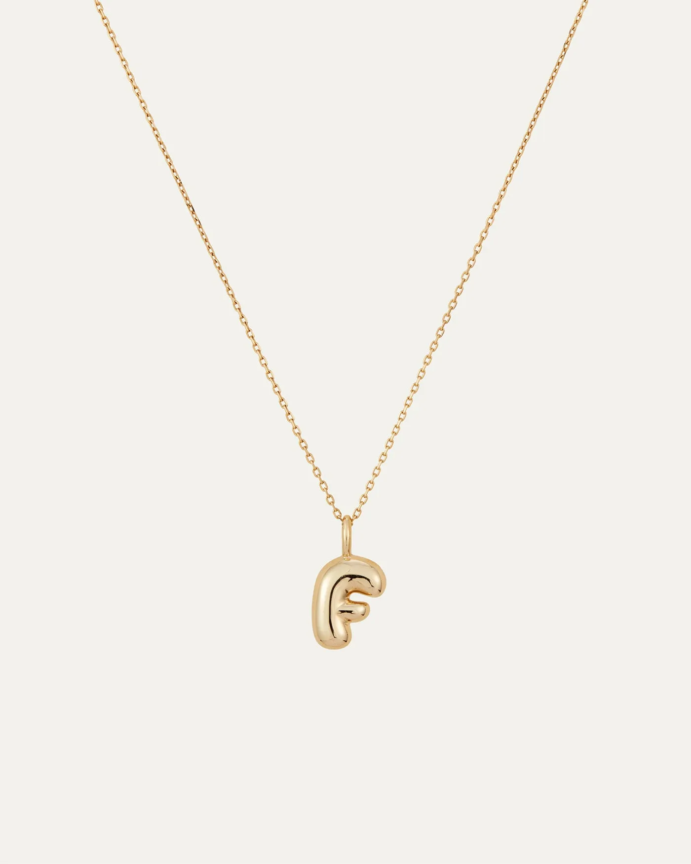 14K Gold Bubble Letter Necklace - F sold by JENNY BIRD