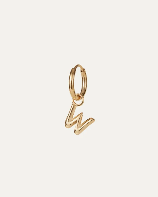 Single Monogram Huggie Earring - W sold by JENNY BIRD