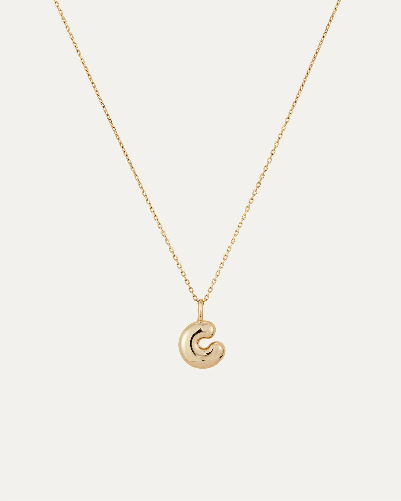 14K Gold Bubble Letter Necklace - C sold by JENNY BIRD