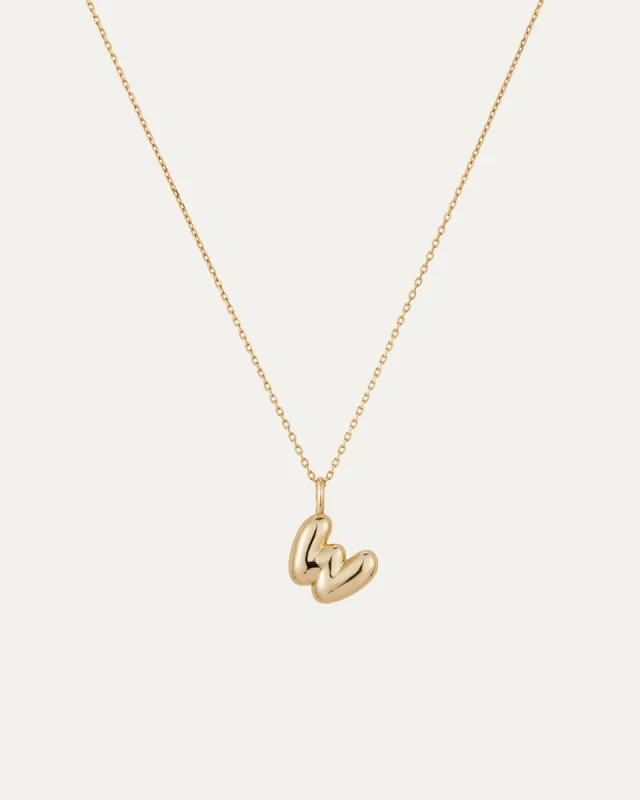 14K Gold Bubble Letter Necklace - W sold by JENNY BIRD