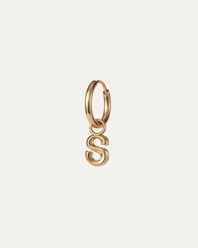 Single Monogram Huggie Earring - S sold by JENNY BIRD