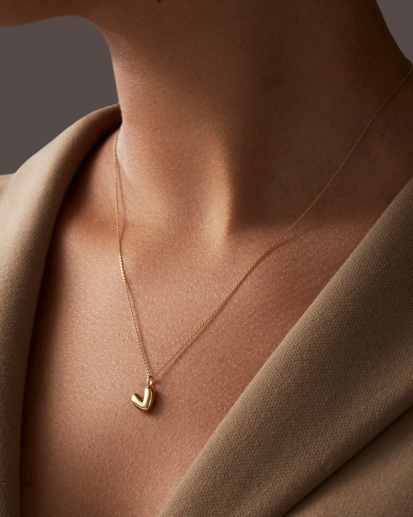 14K Gold Bubble Letter Necklace - V sold by JENNY BIRD product image thumbnail 2