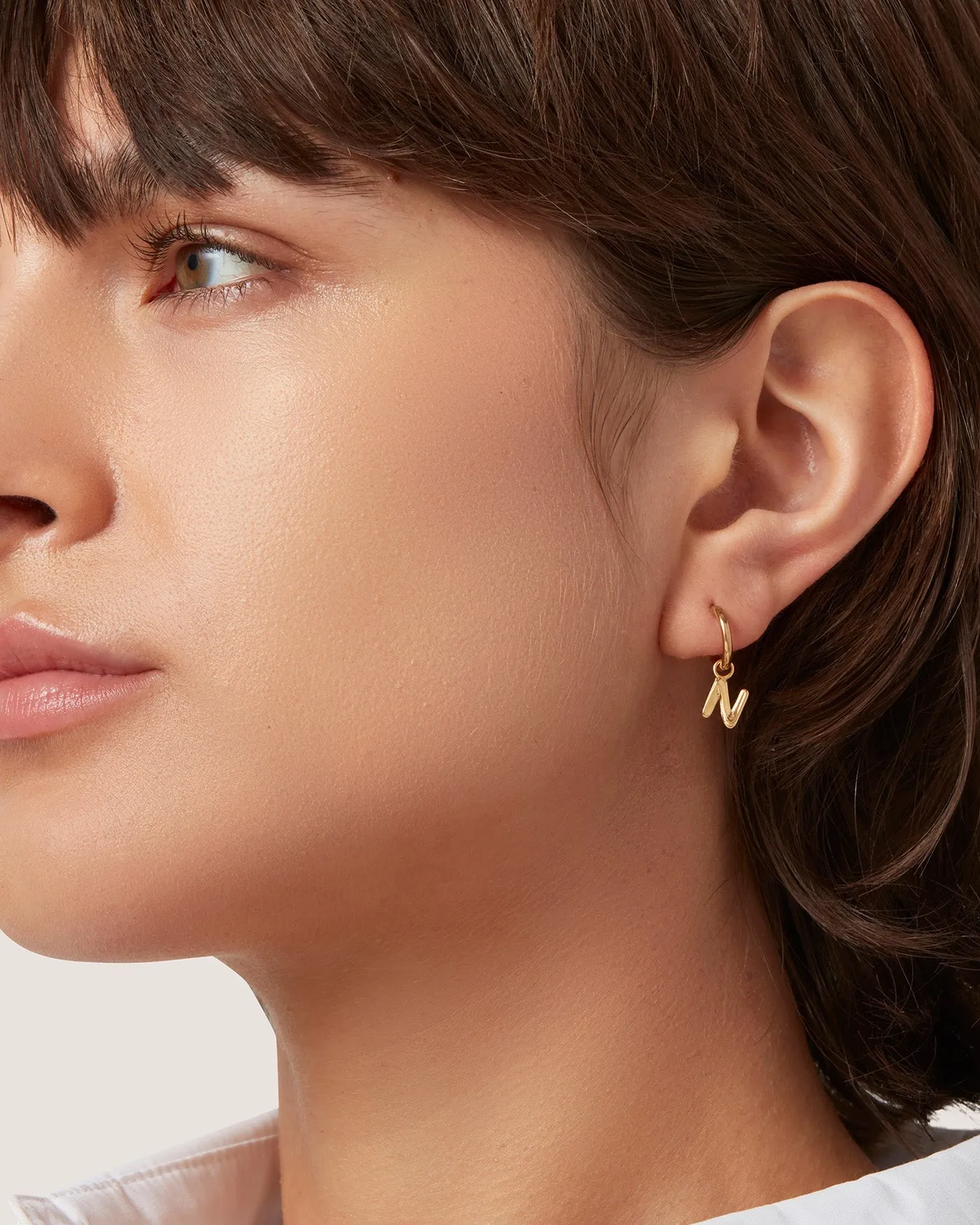 Single Monogram Huggie Earring - N sold by JENNY BIRD product image thumbnail 2