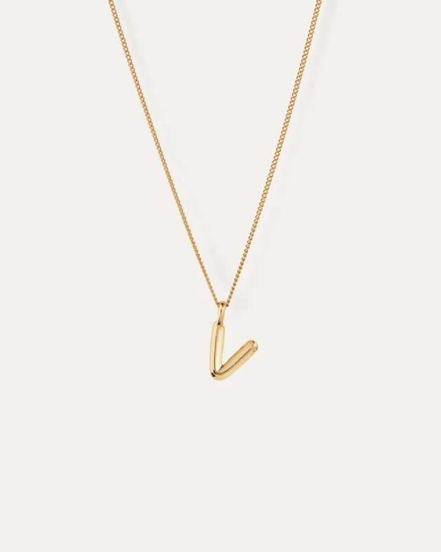 Monogram Necklace - V sold by JENNY BIRD