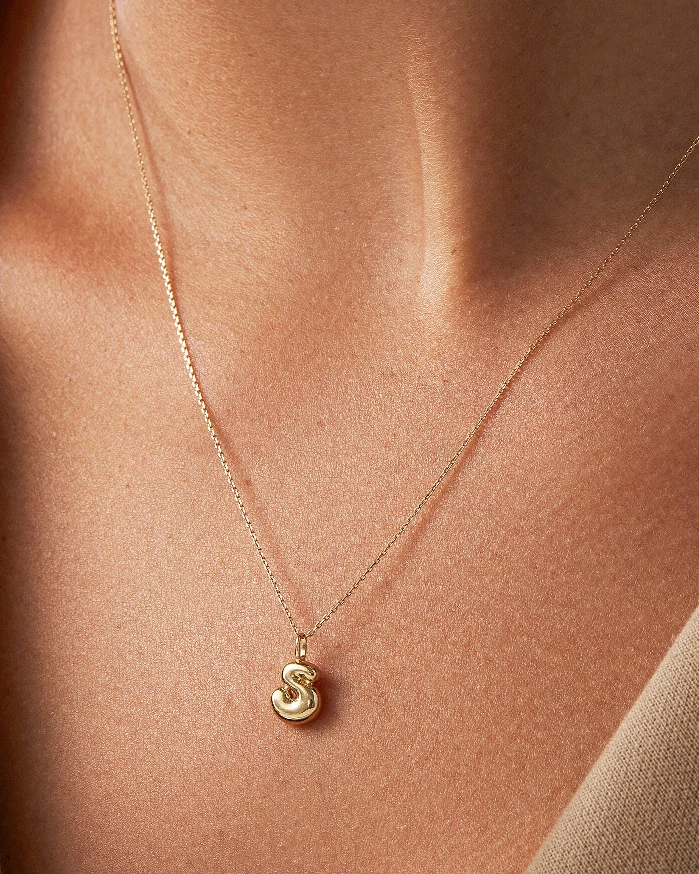 14K Gold Bubble Letter Necklace - S sold by JENNY BIRD product image thumbnail 4
