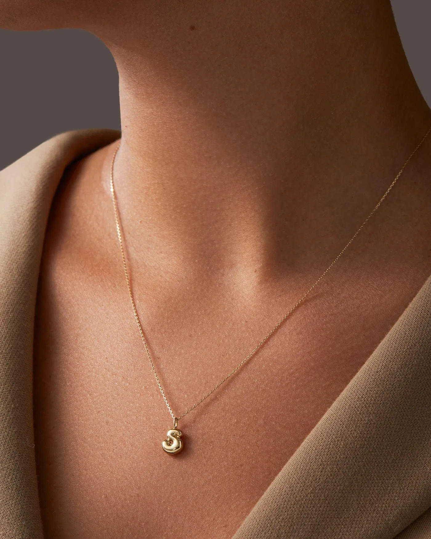 14K Gold Bubble Letter Necklace - S sold by JENNY BIRD product image thumbnail 2