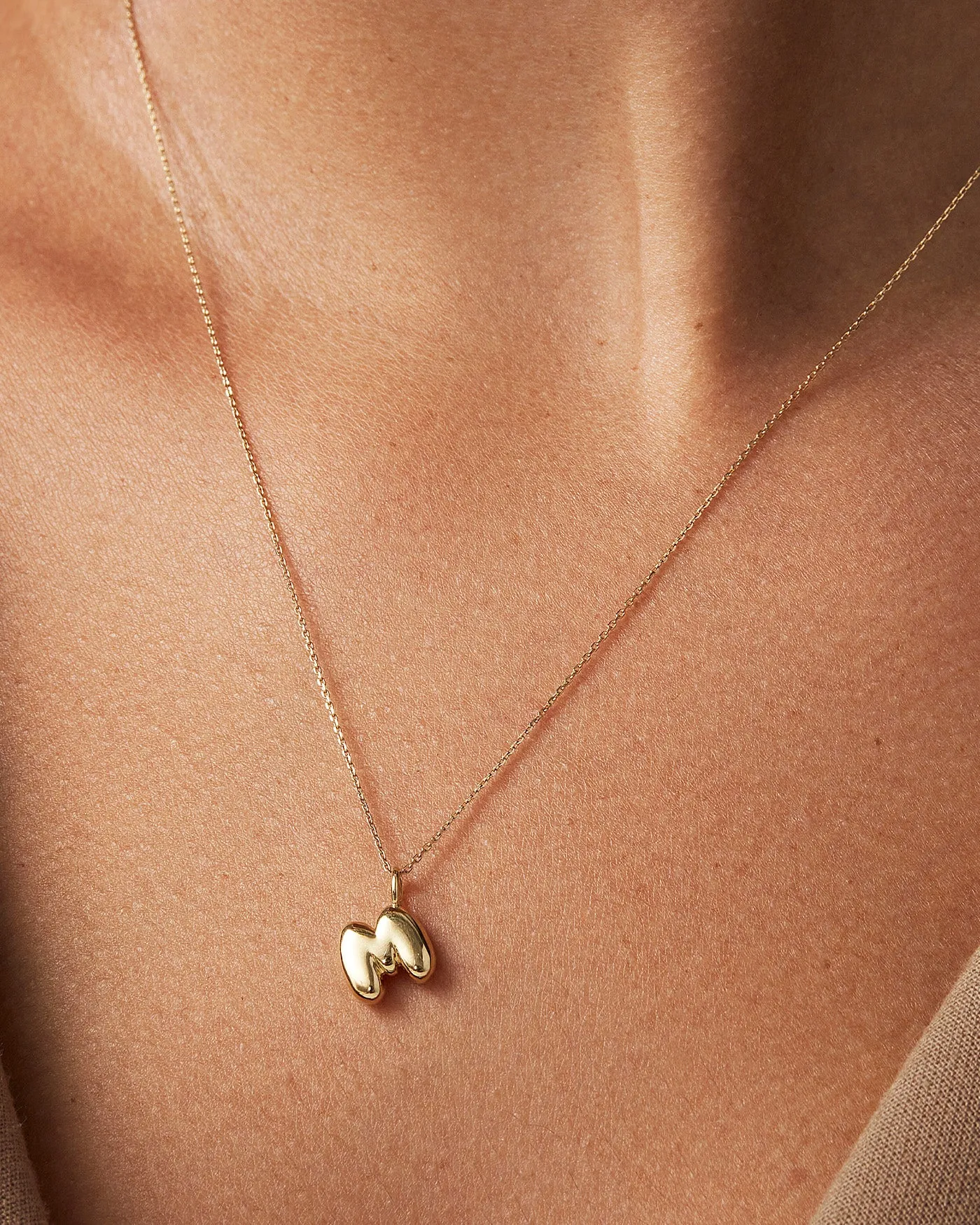 14K Gold Bubble Letter Necklace - M sold by JENNY BIRD product image thumbnail 4