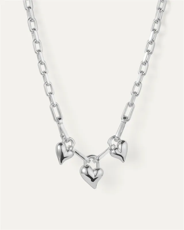 Padlock Triple Heart Pendant Necklace sold by JENNY BIRD