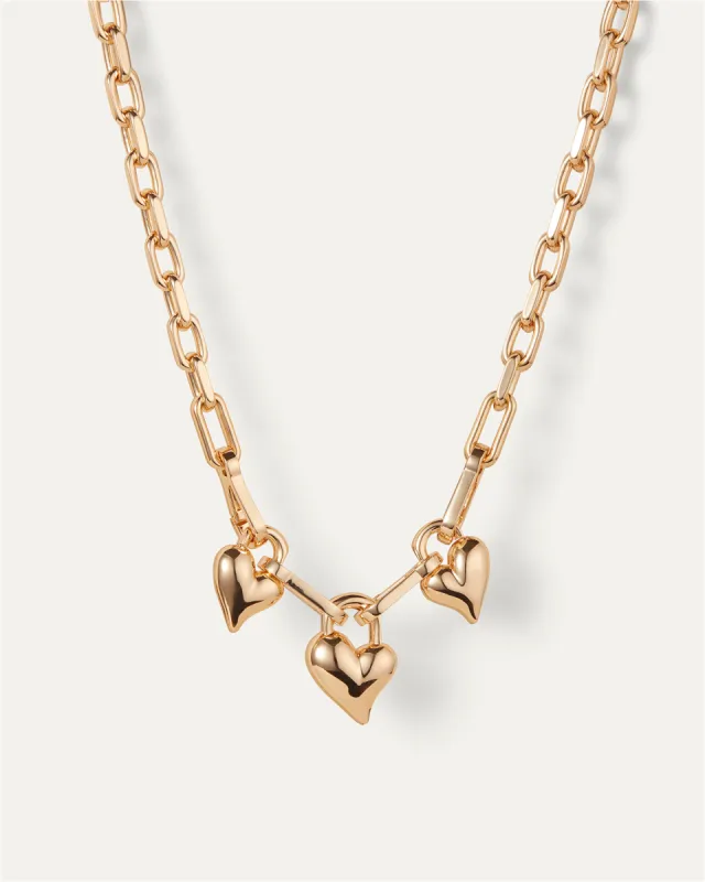 Padlock Triple Heart Pendant Necklace sold by JENNY BIRD