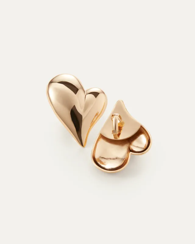 Mega Art Heart Button Clip On Earrings sold by JENNY BIRD