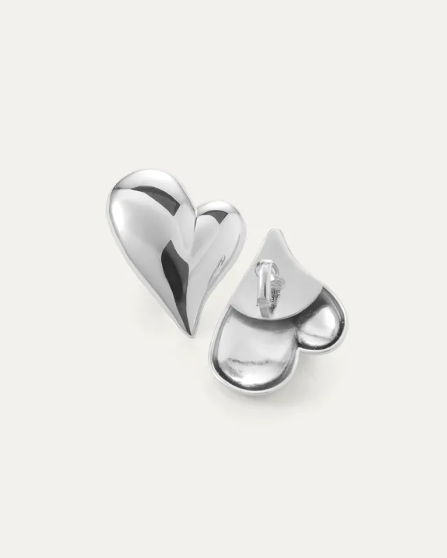Mega Art Heart Button Clip On Earrings sold by JENNY BIRD