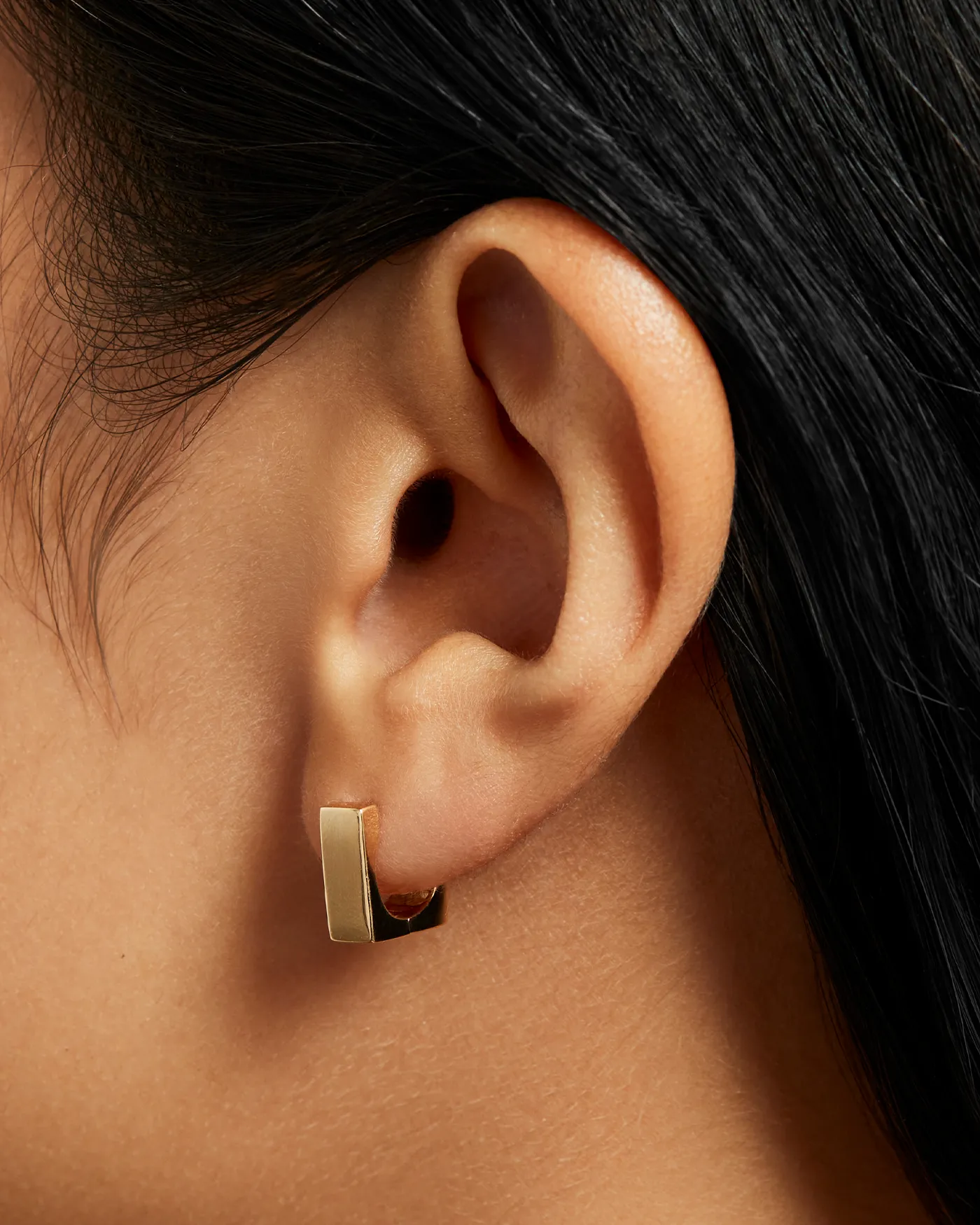 14K Gold Square Huggie Earrings sold by JENNY BIRD product image thumbnail 2