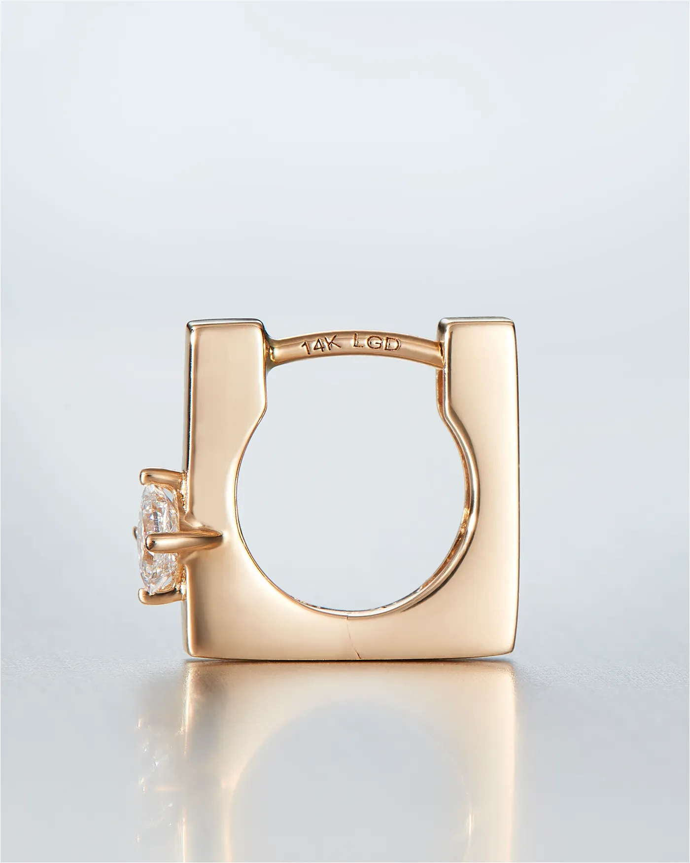 14K Gold Lab Grown Diamond Huggie Earrings sold by JENNY BIRD product image thumbnail 3