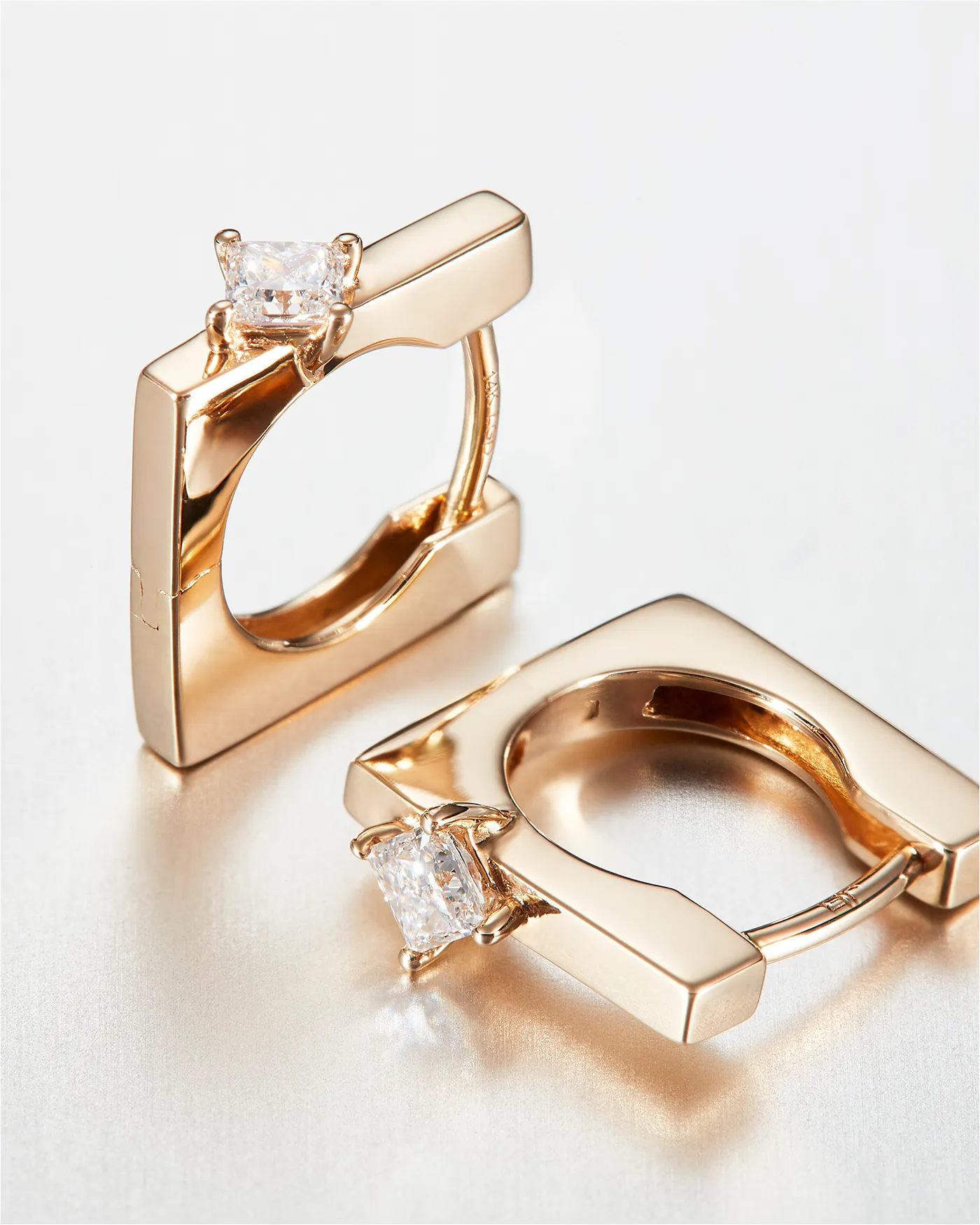 14K Gold Lab Grown Diamond Huggie Earrings sold by JENNY BIRD