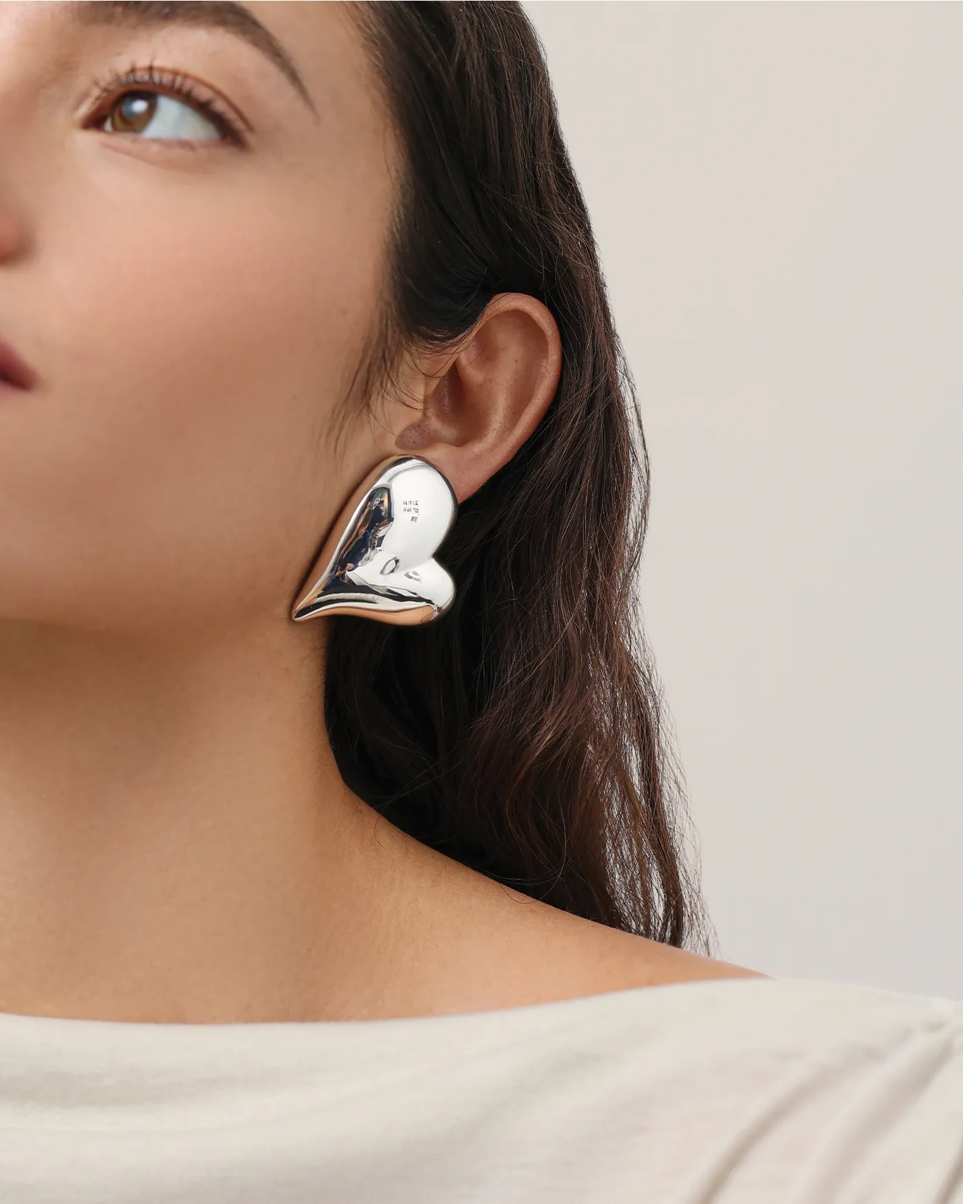 Mega Art Heart Button Earrings sold by JENNY BIRD product image thumbnail 4