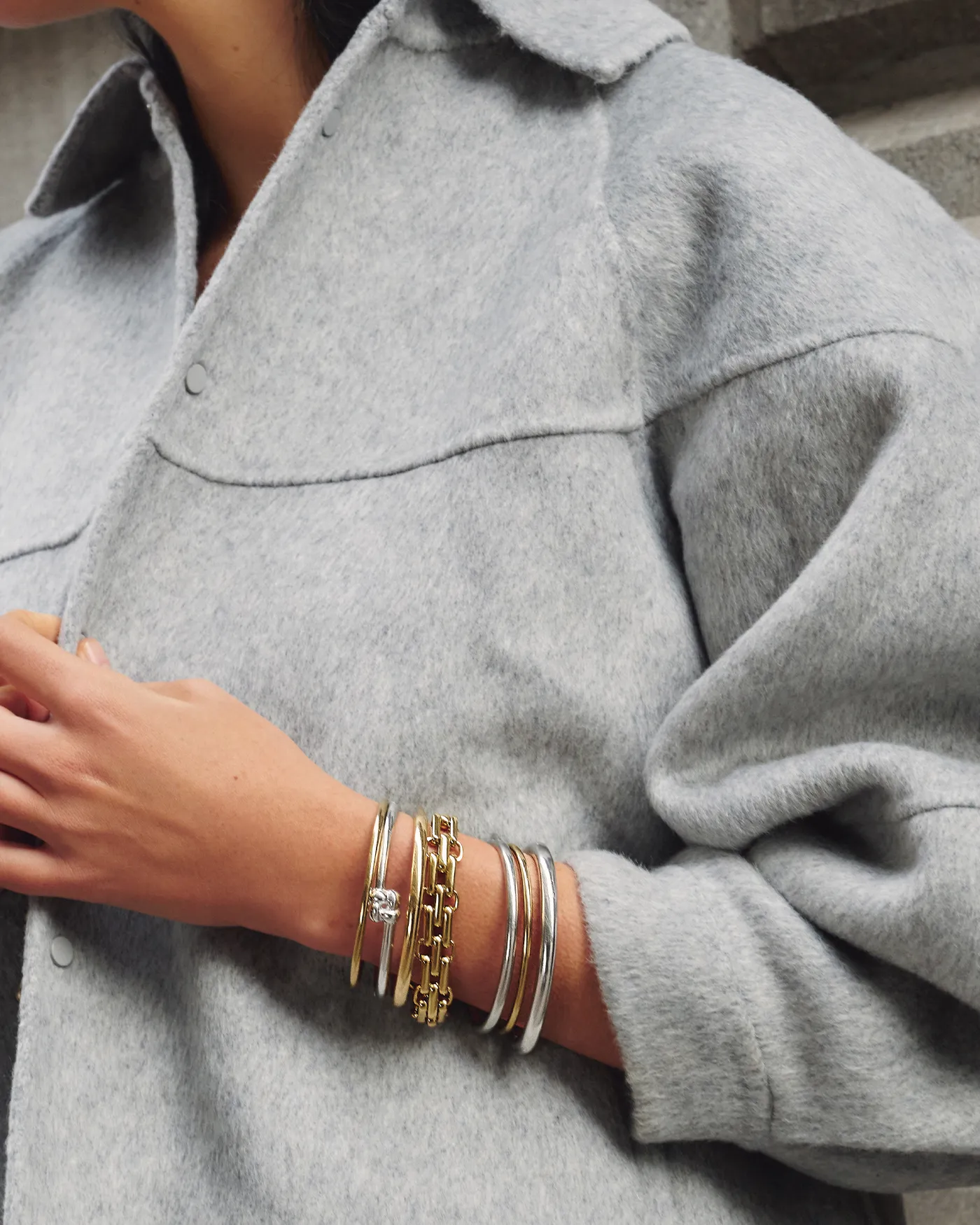 Slim Woven Square Bangle sold by JENNY BIRD product image thumbnail 5