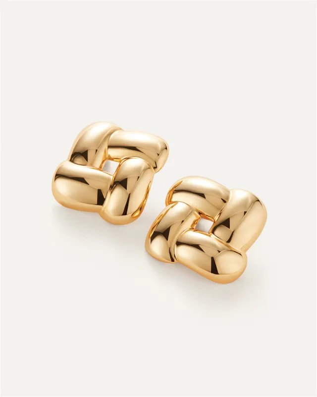 Mega Woven Square Earrings sold by JENNY BIRD