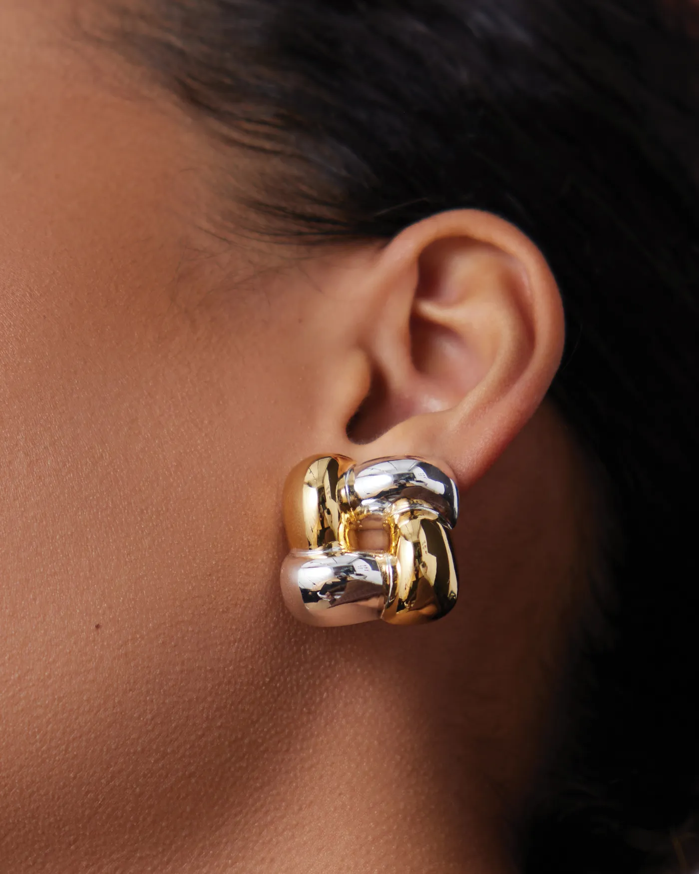 Medium Woven Square Earrings sold by JENNY BIRD product image thumbnail 4