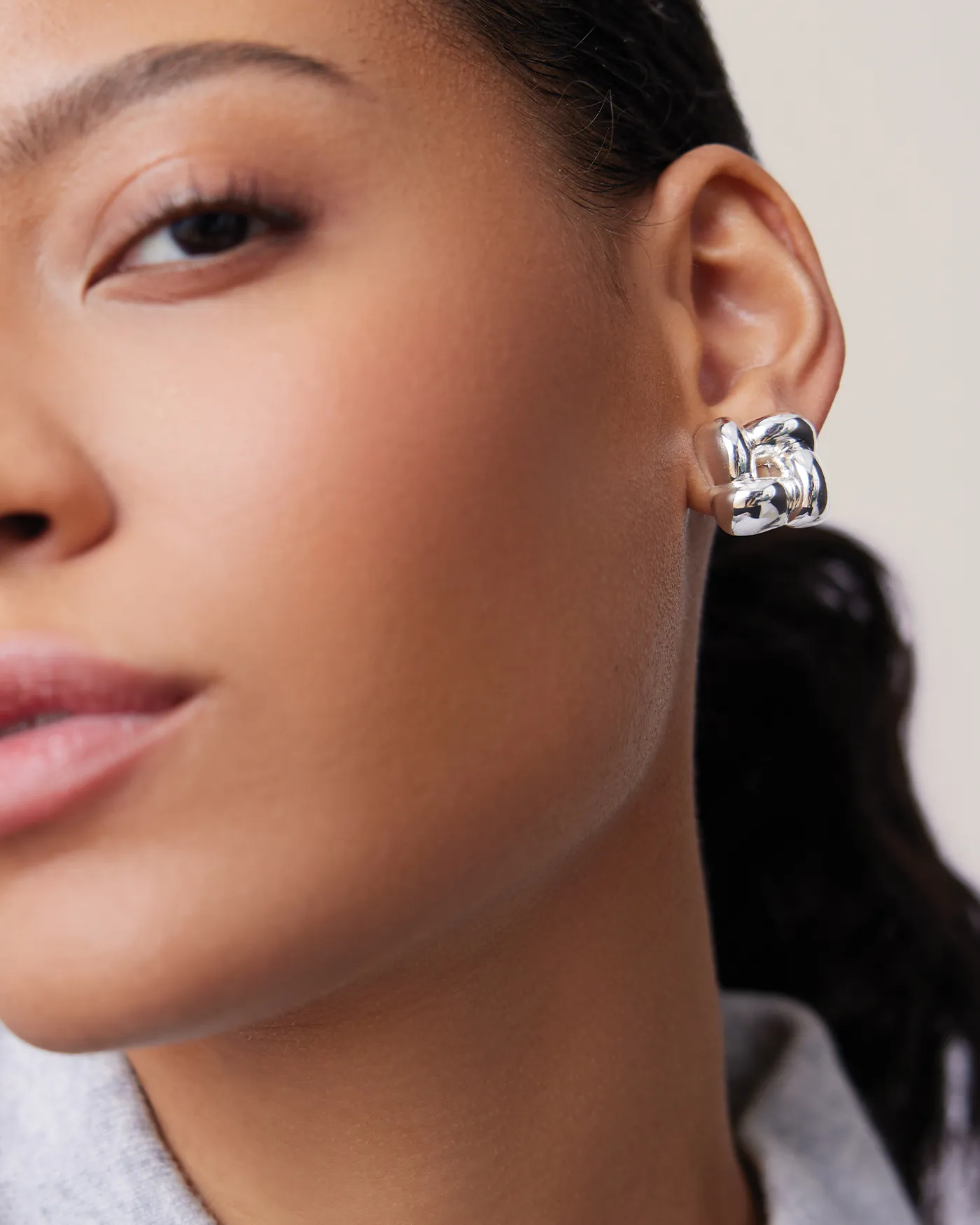 Small Woven Square Earrings sold by JENNY BIRD product image thumbnail 2