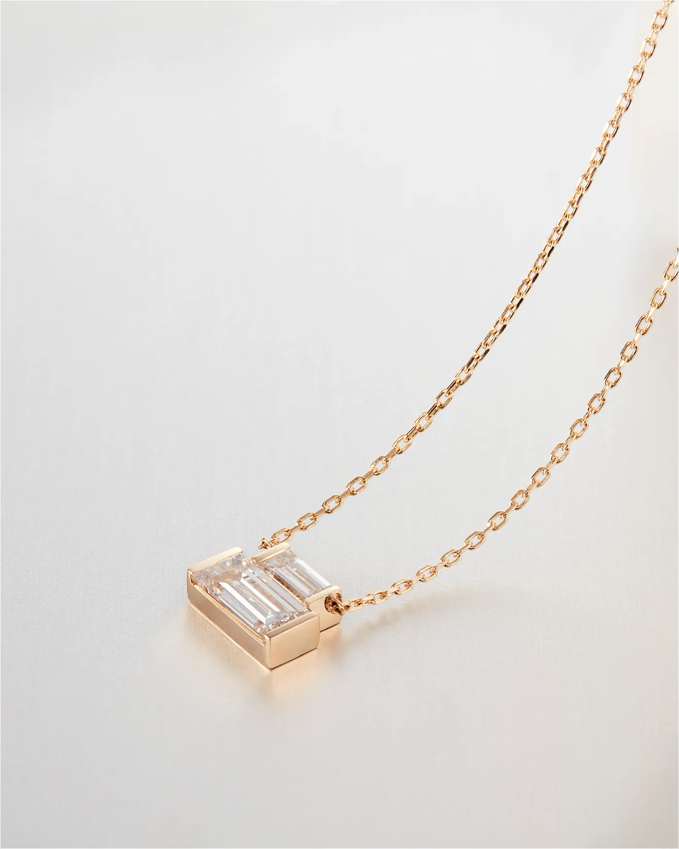 14K Gold Lab Grown Diamond Stacked Baguette Necklace - 0.50 CTW sold by JENNY BIRD product image thumbnail 3