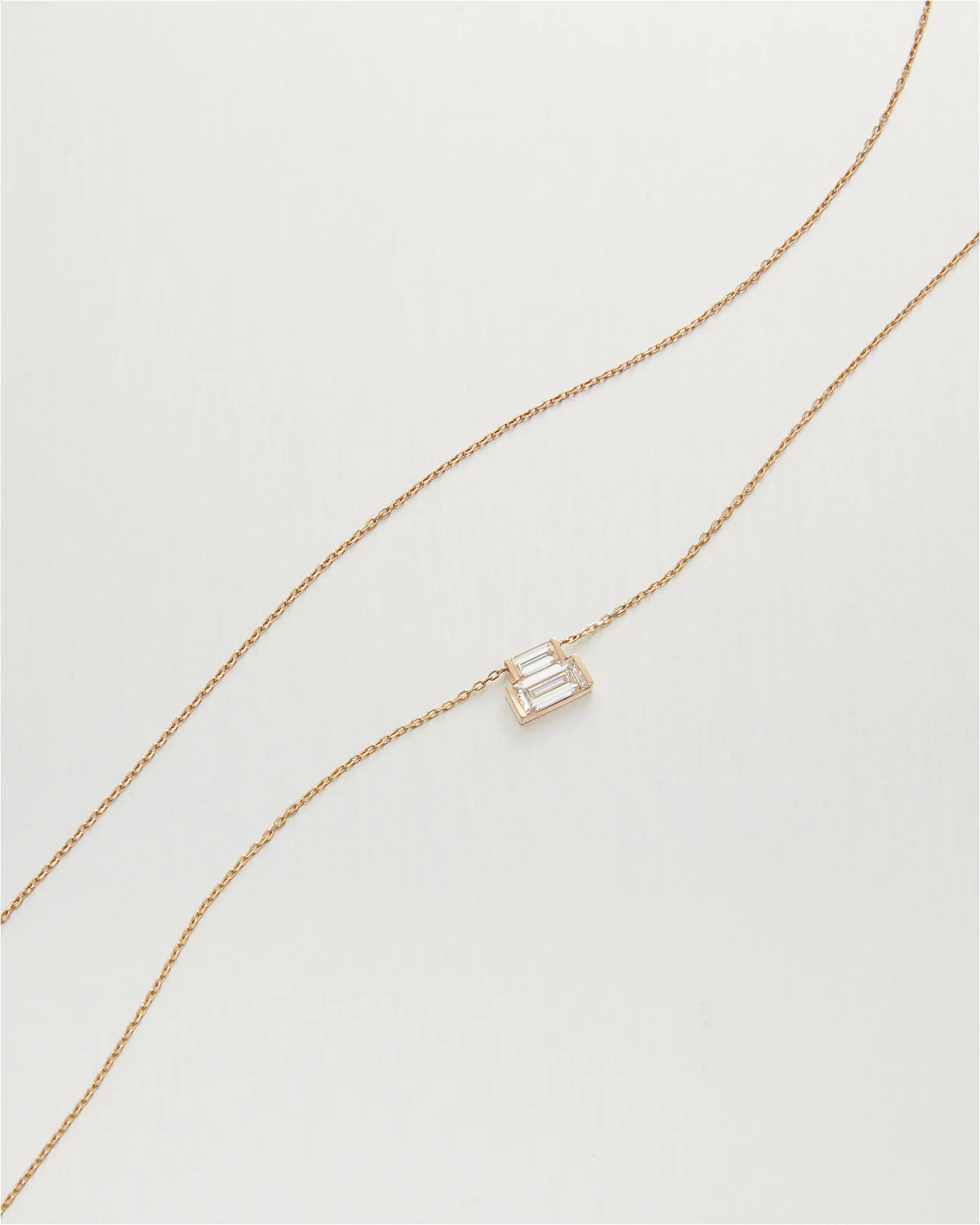 14K Gold Lab Grown Diamond Stacked Baguette Necklace - 0.50 CTW sold by JENNY BIRD