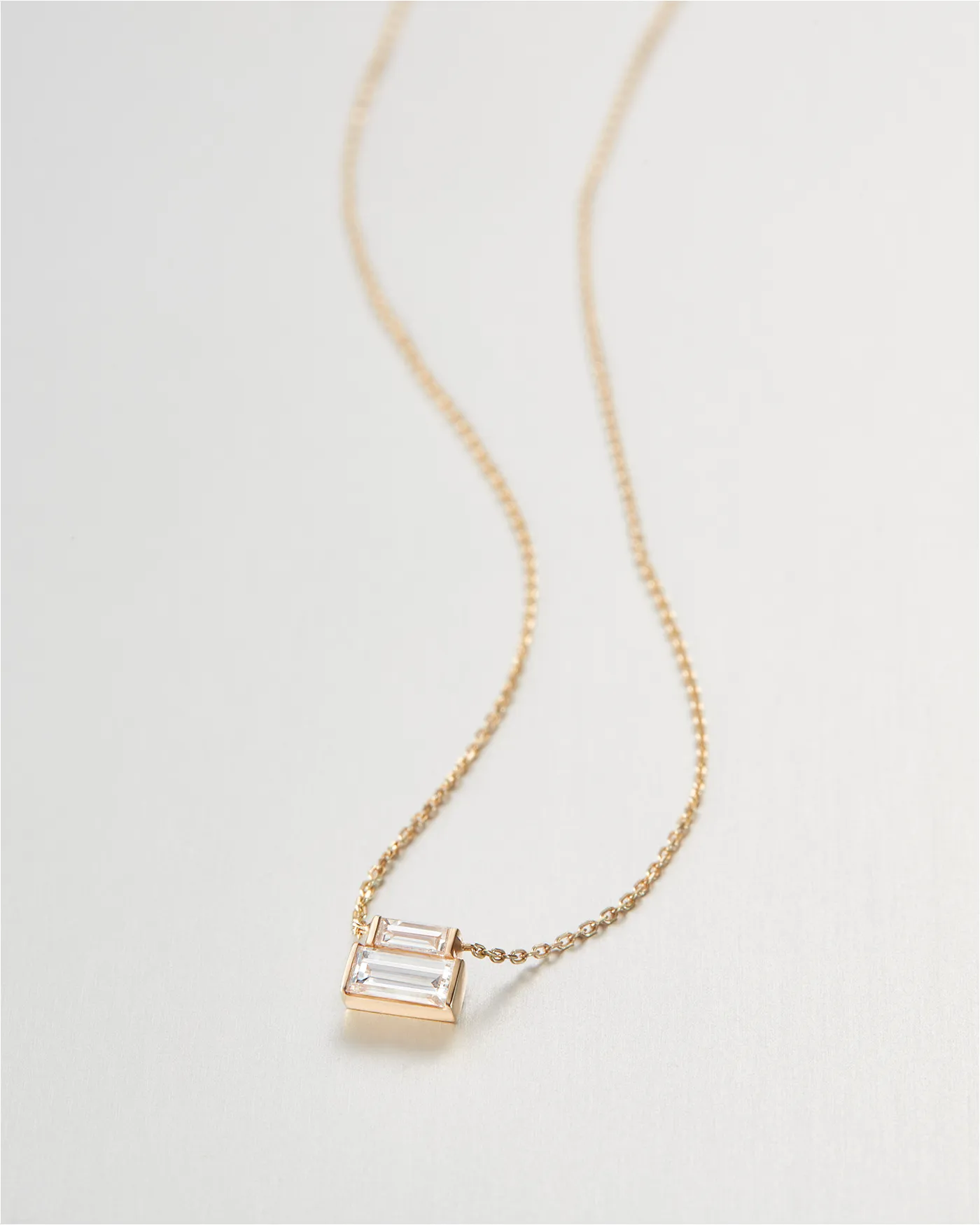 14K Gold Lab Grown Diamond Stacked Baguette Necklace - 0.30 CTW sold by JENNY BIRD