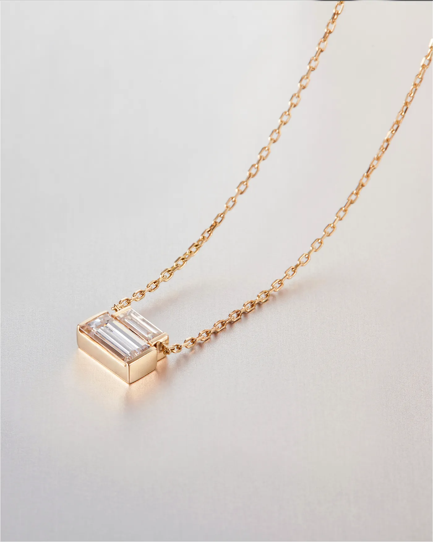14K Gold Lab Grown Diamond Stacked Baguette Necklace - 0.30 CTW sold by JENNY BIRD product image thumbnail 3