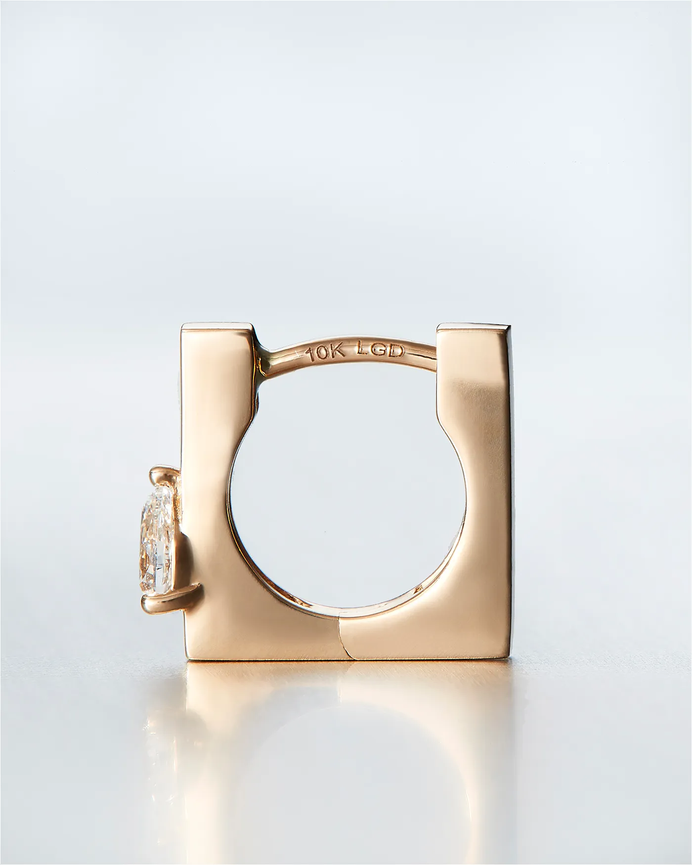 10K Pear Cut Diamond Huggie Earrings sold by JENNY BIRD product image thumbnail 3