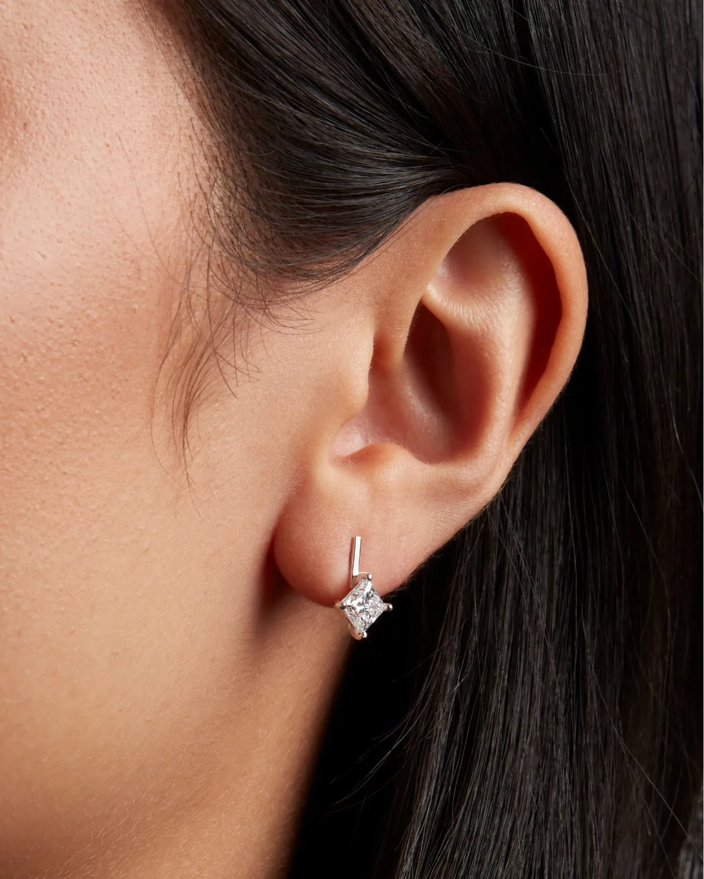 14K Princess Cut Diamond Drop Earrings sold by JENNY BIRD product image thumbnail 3