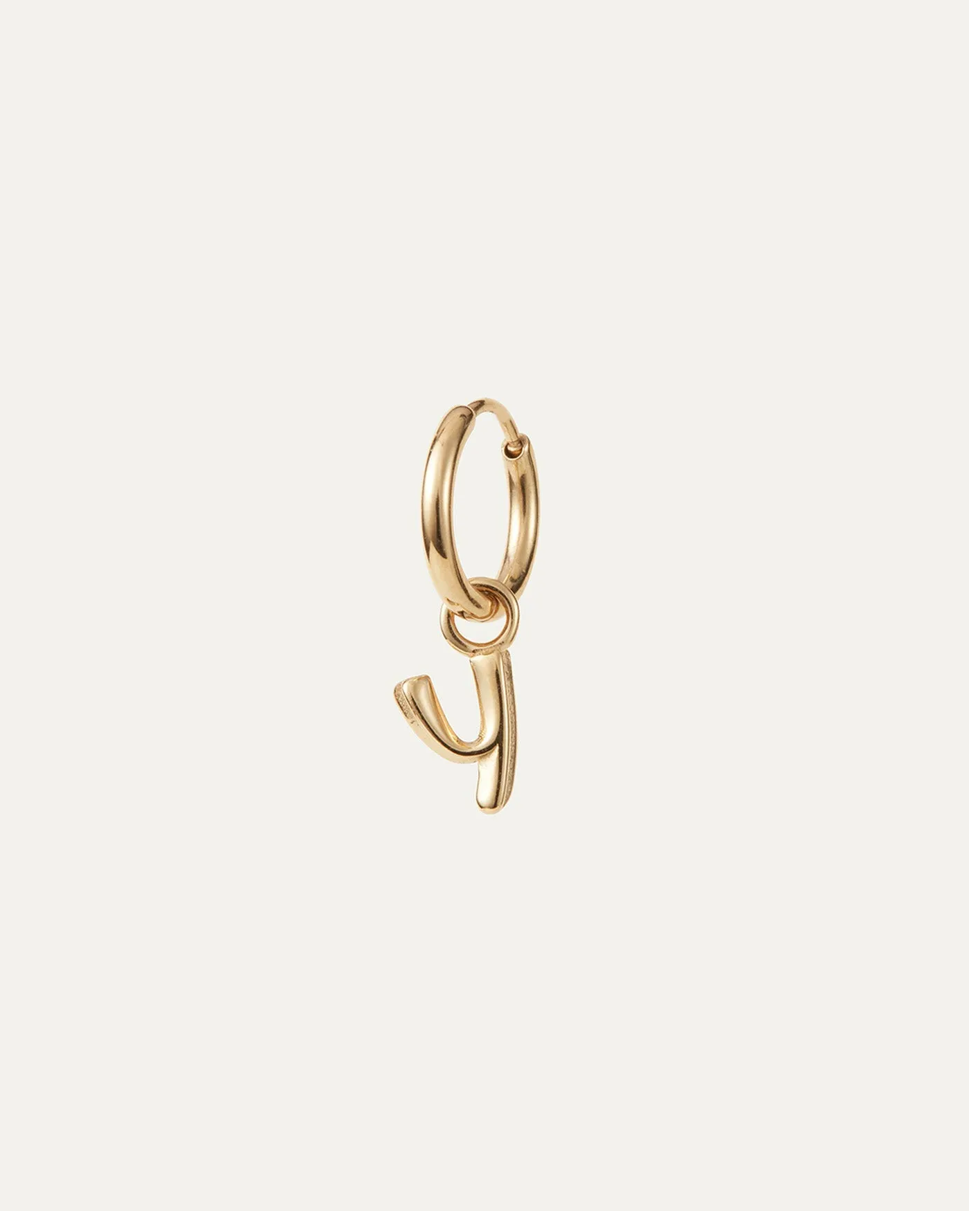 Single Monogram Huggie Earring - Y sold by JENNY BIRD