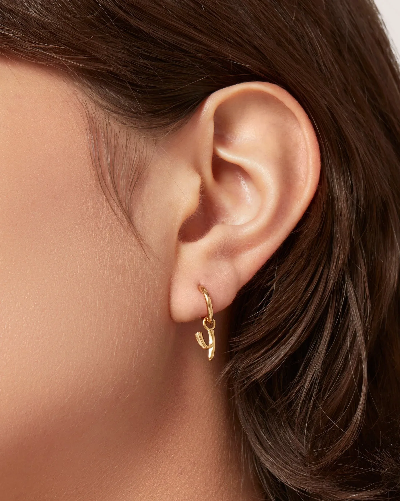 Single Monogram Huggie Earring - Y sold by JENNY BIRD product image thumbnail 3