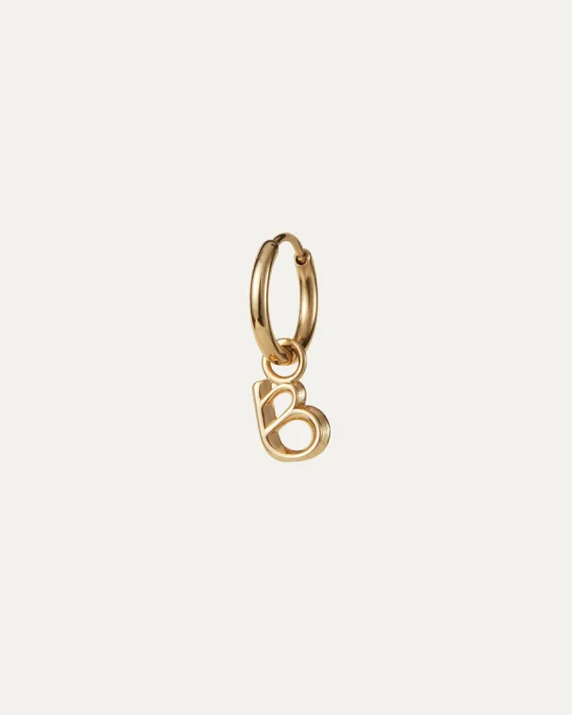 Single Monogram Huggie Earring - B sold by JENNY BIRD