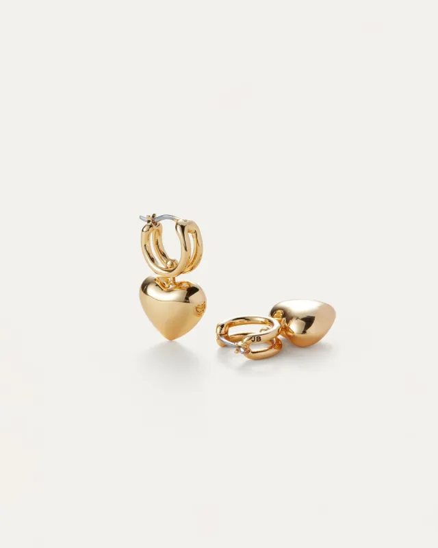 Puffy Heart Huggie Earrings sold by JENNY BIRD