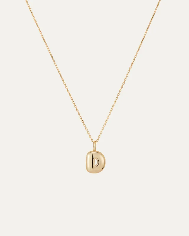 14K Gold Bubble Letter Necklace - D sold by JENNY BIRD