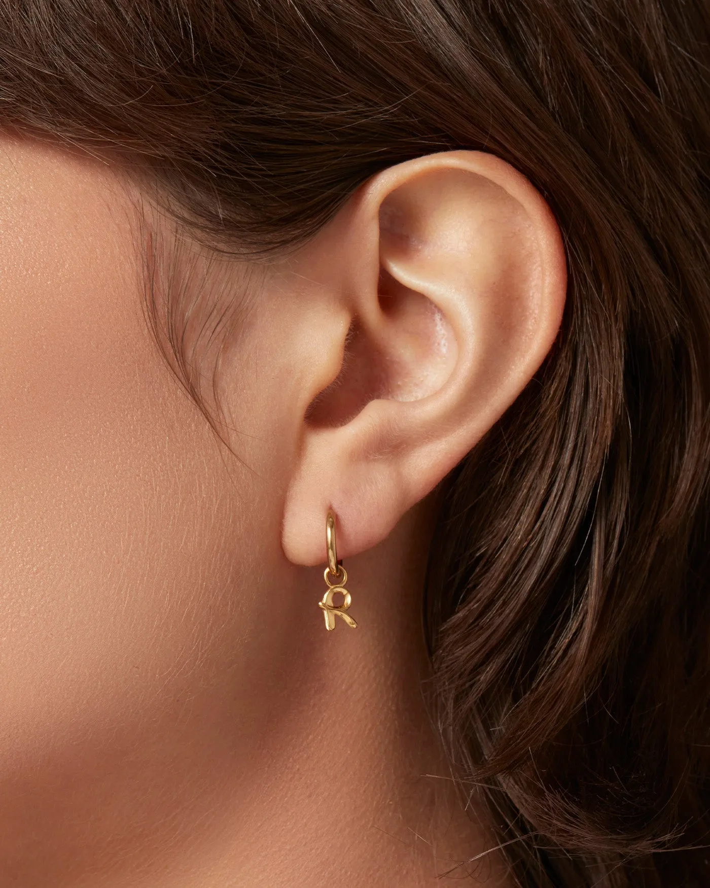 Single Monogram Huggie Earring - R sold by JENNY BIRD product image thumbnail 3