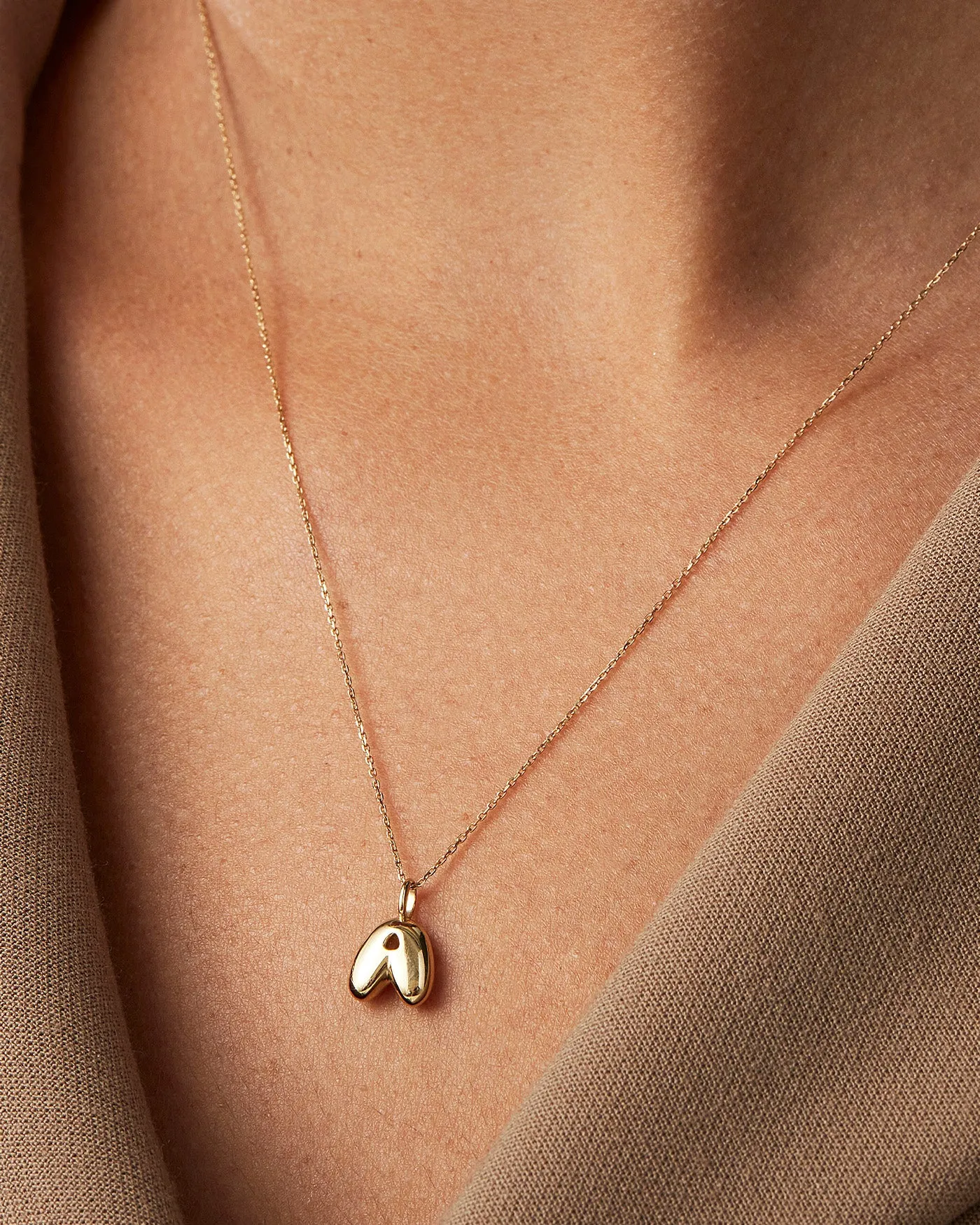 14K Gold Bubble Letter Necklace - A sold by JENNY BIRD product image thumbnail 4