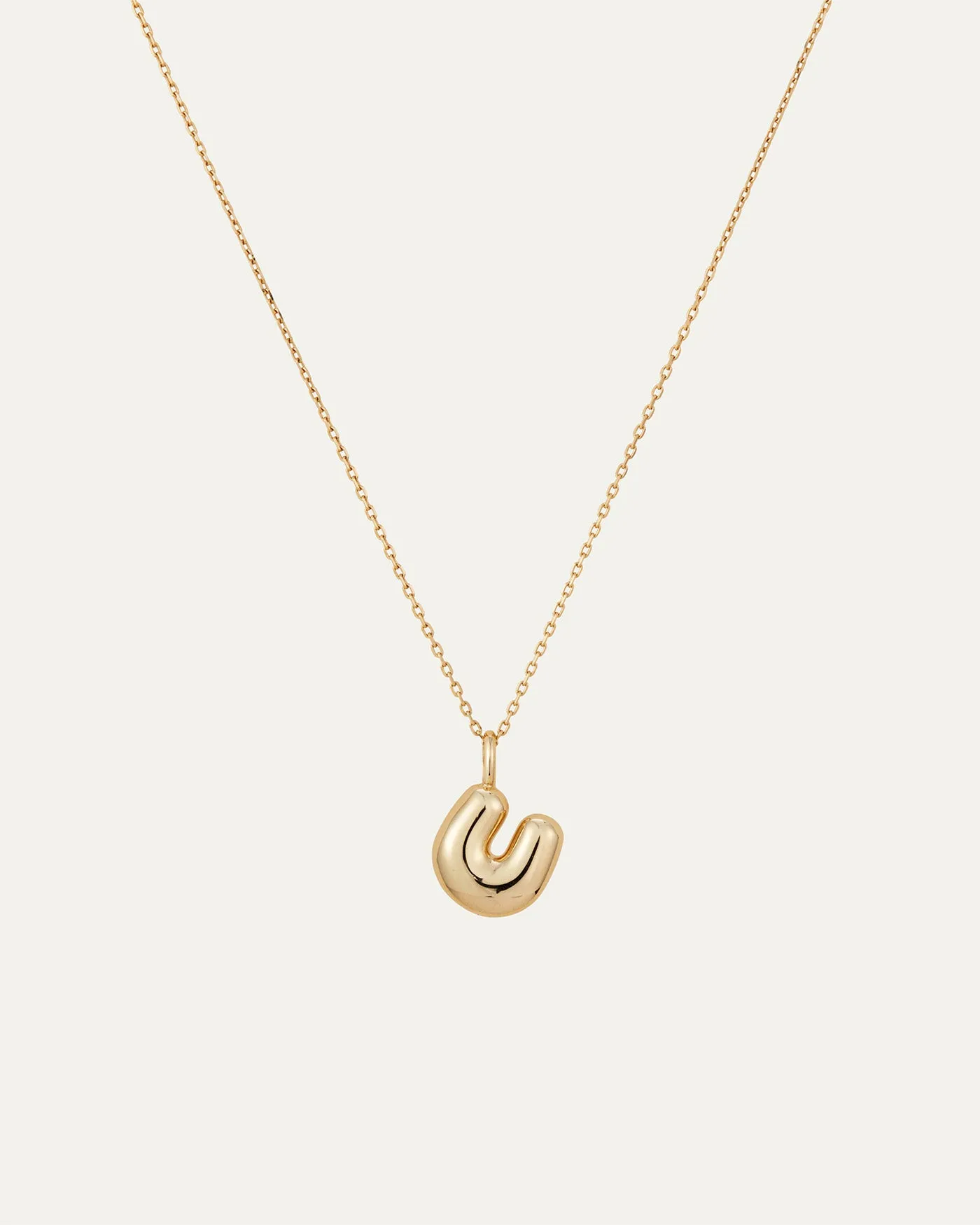 14K Gold Bubble Letter Necklace - U sold by JENNY BIRD