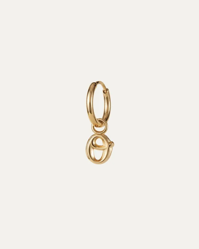 Single Monogram Huggie Earring - O sold by JENNY BIRD