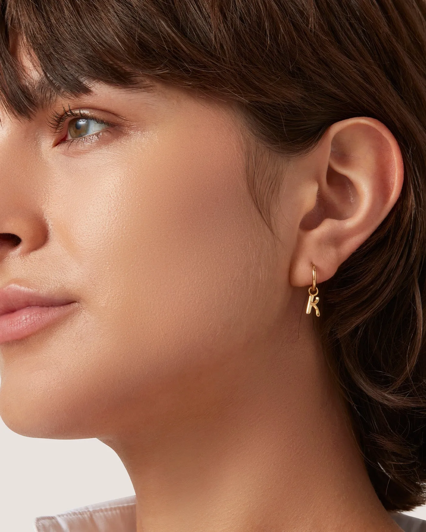 Single Monogram Huggie Earring - K sold by JENNY BIRD product image thumbnail 2